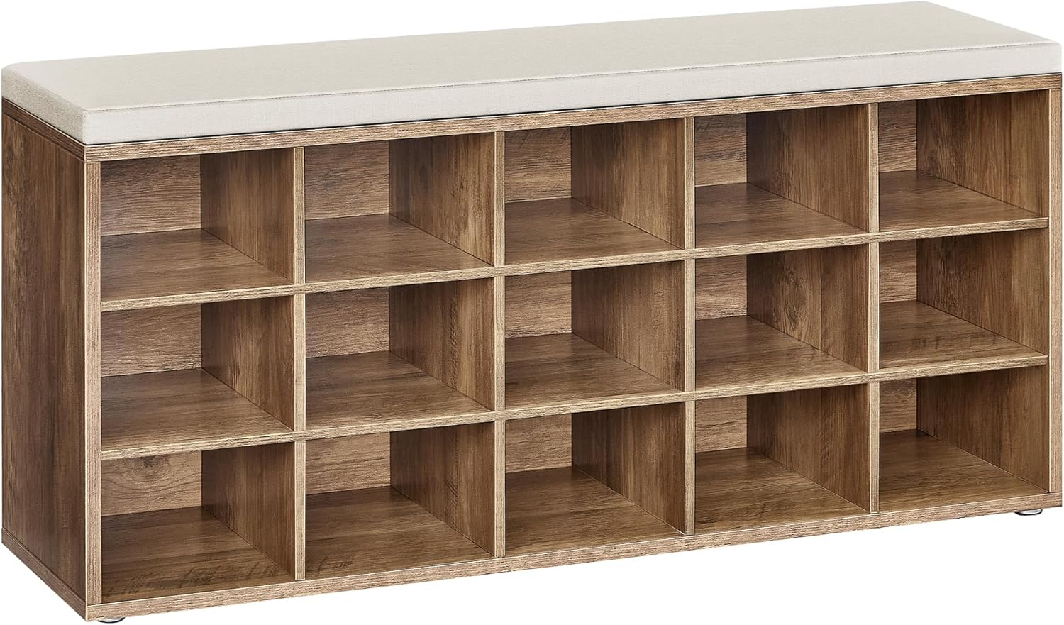 VASAGLE CUSTOS Collection Shoe Bench with 15 Compartments