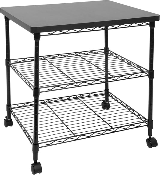 Rolling Printer Stand | 3-Tier Cart Organizer for Home & Office | 200 lbs Capacity