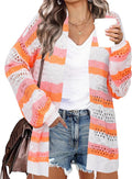 IN'VOLAND Plus Size Crochet Cardigan Kimono - Lightweight Boho Layer
