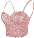 ELLACCI Women's Natural Reigning Lace Rhinestone Bustier - Mesh Corset