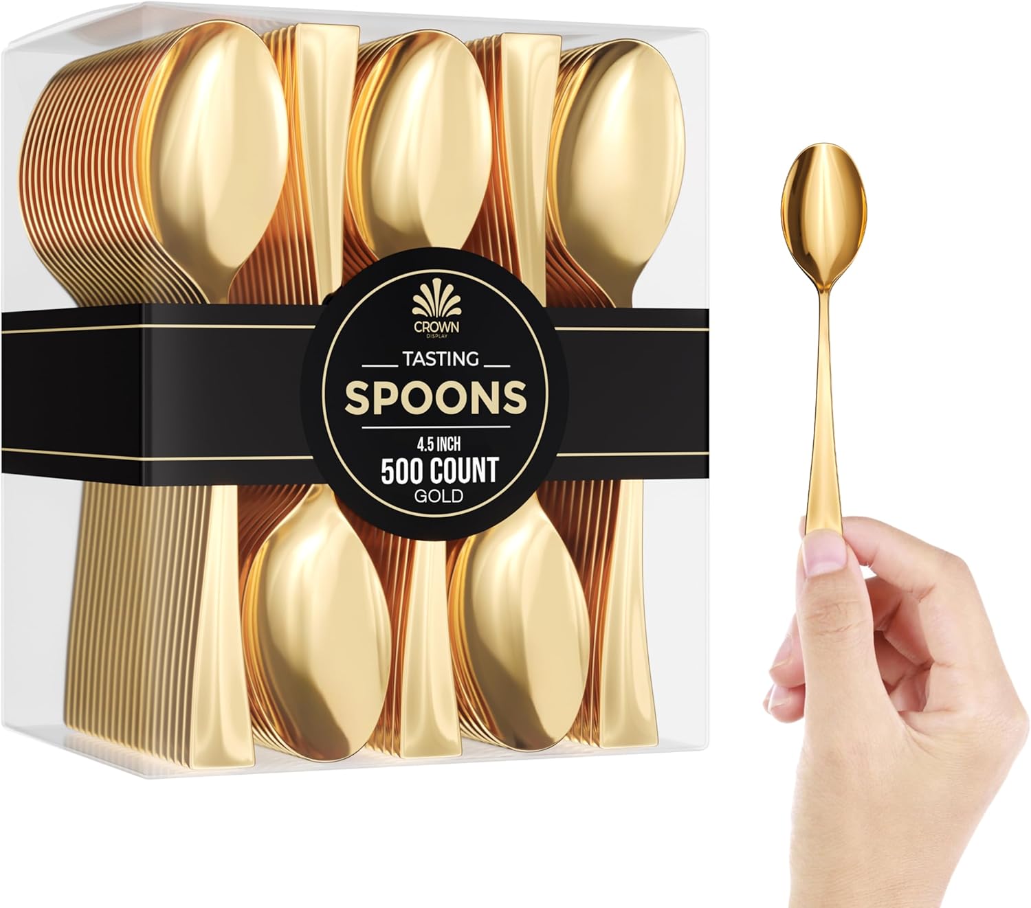 Mini Gold Dessert Spoons for Elegant Events - 500 Pack