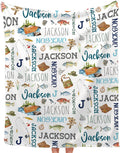 Fishing Theme Personalized Blanket Gifts Soft Cozy Flannel Lightweight
