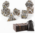 AncientDeer 7pcs Metal Dice Set D&D - Hollow Dragon Pattern Dice