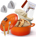 5QT Enameled Cast Iron Bread Oven with Proofing Basket - Perfect Crust
