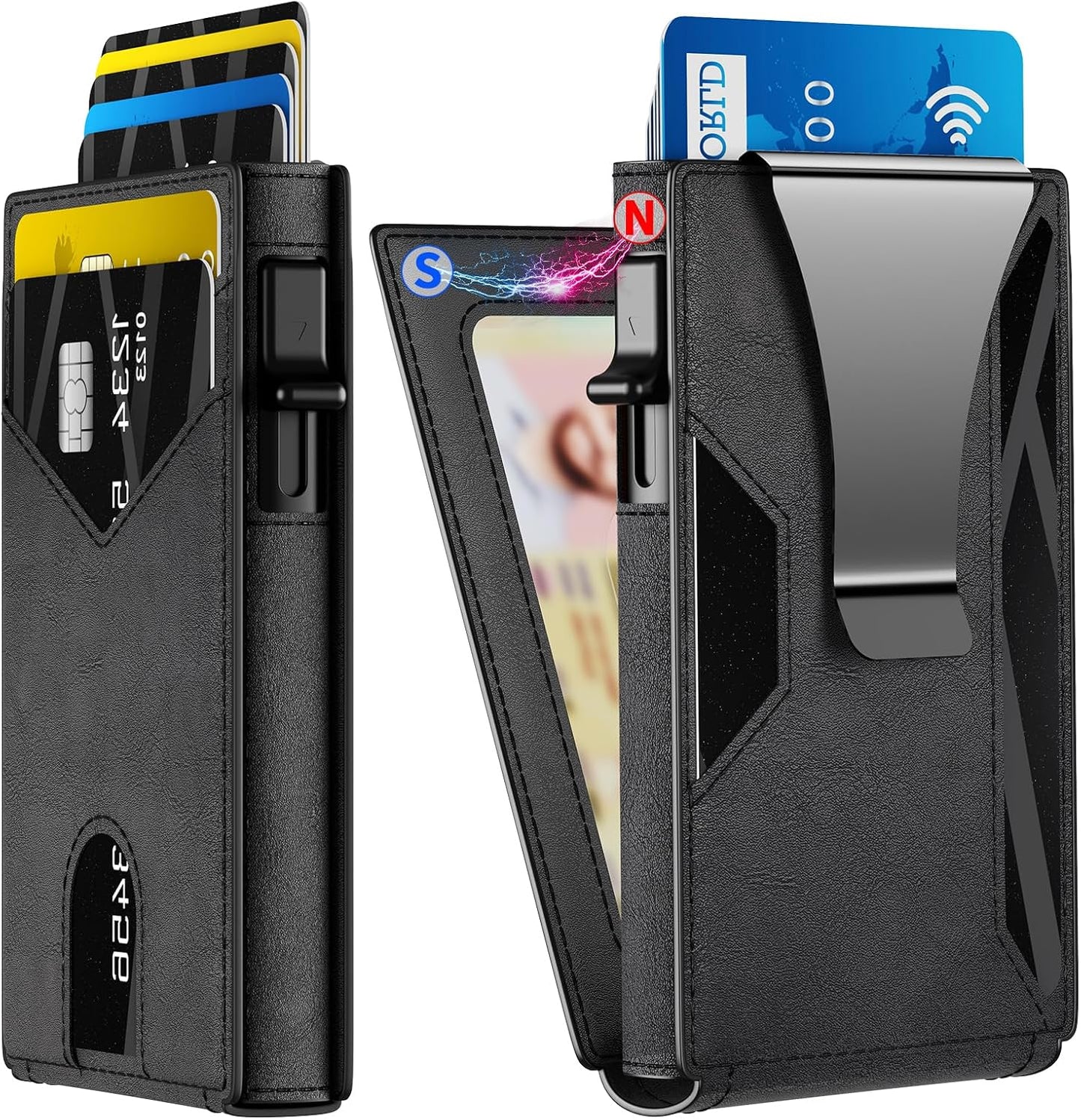 Slim RFID Blocking Wallet for Men - Smart Pop-Up Card Holder