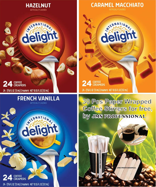 72 Count Coffee Creamer Variety Pack + Stirrers by JMSPROFESSIONAL