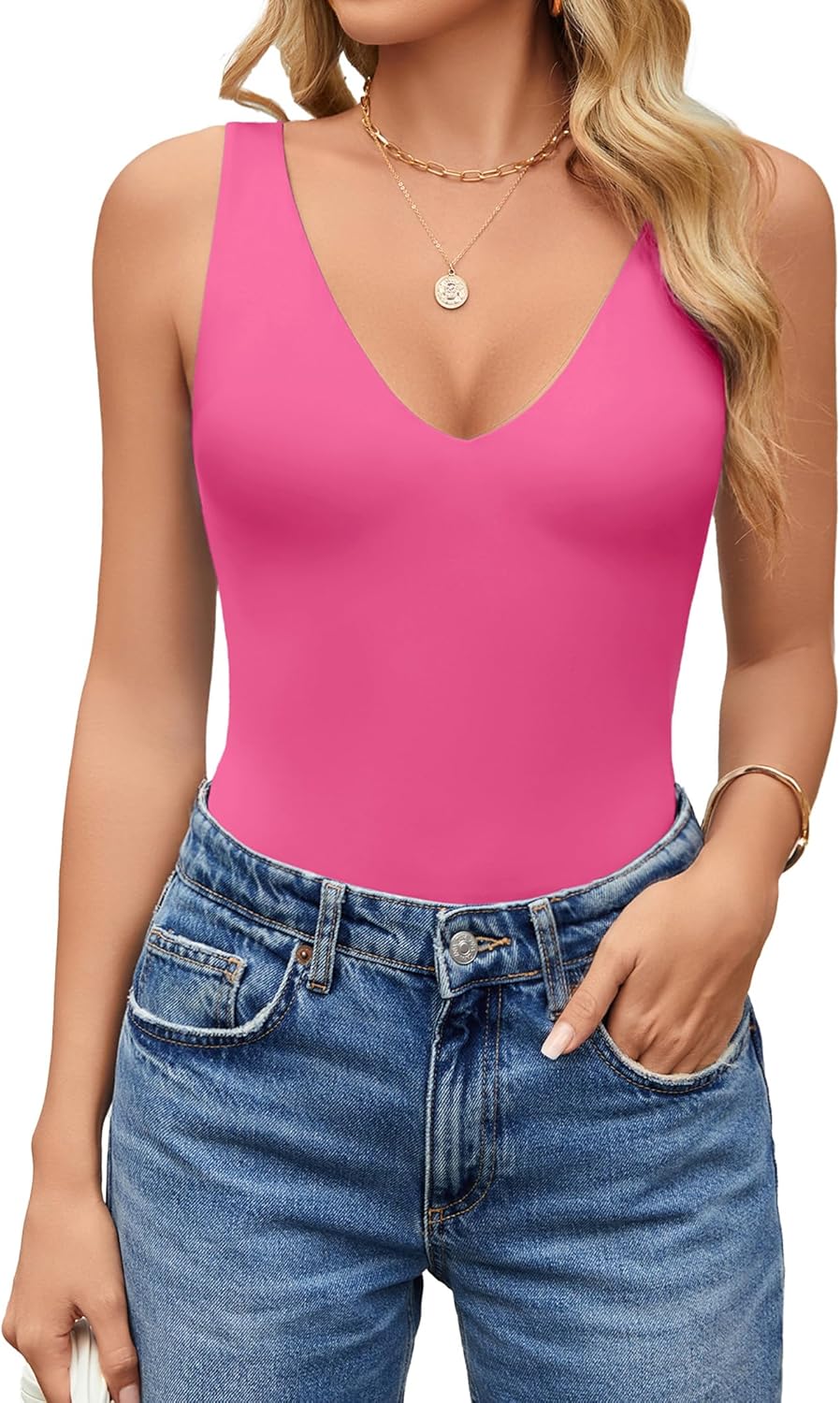 Avidlove Women's Sexy Plunge Deep V Neck Bodysuit for Outings