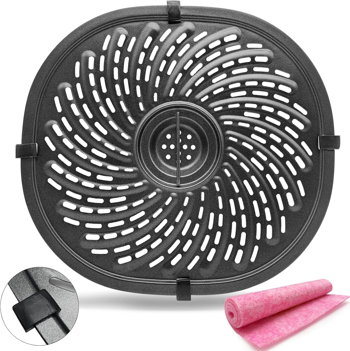 HEISENLIN Nonstick Air Fryer Pan & Rack Set
