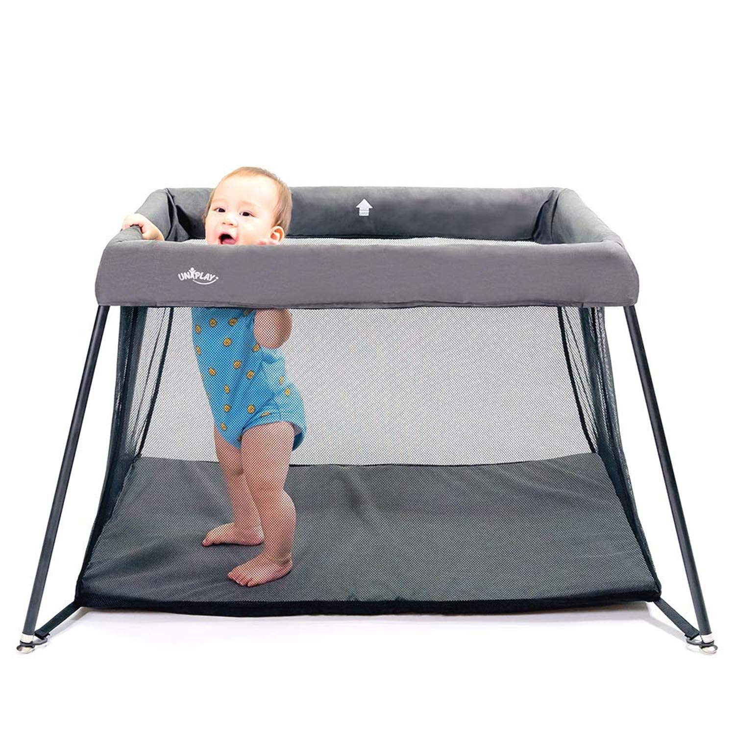 UNiPLAY Foldable Travel Crib - Lightweight Portable Playpen