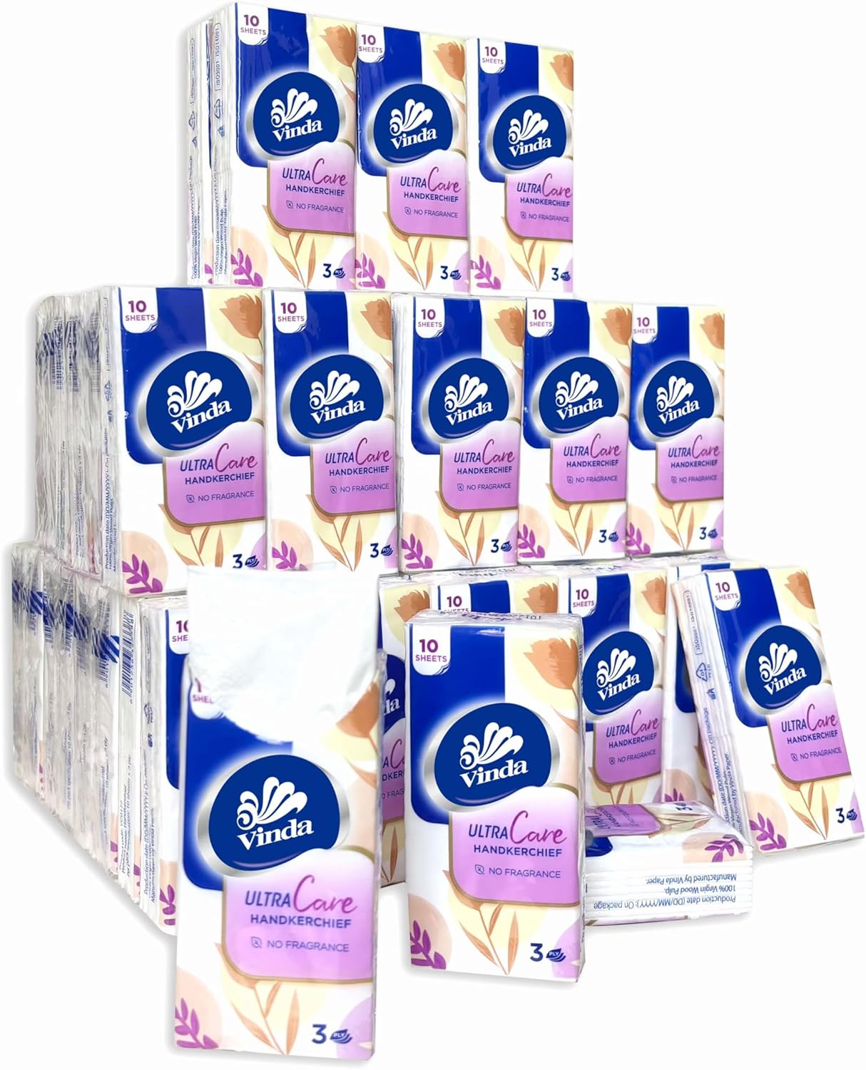Vinda 3-Ply Ultra Care Travel-Size Pocket Tissues for Daily Use