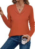 Zeagoo Womens Long Sleeve V Neck Tunic Sweater - Casual Workwear