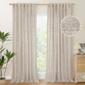Linen Curtains Floor Length 102 in Panels - Light Filtering Privacy