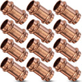 12PK Copper Press Fittings 3/4 in Coupling with Stop - Fast No-Solder