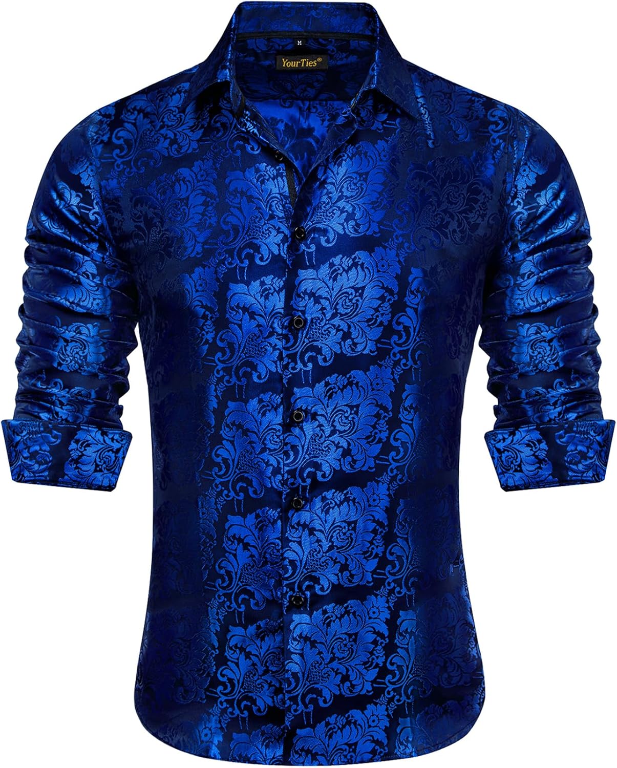 Mens Silk Paisley Dress Shirt for Casual and Formal Events