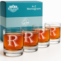 On The Rox Drinks Engraved Rocks Glasses 4-Piece Set - Elegant Gift