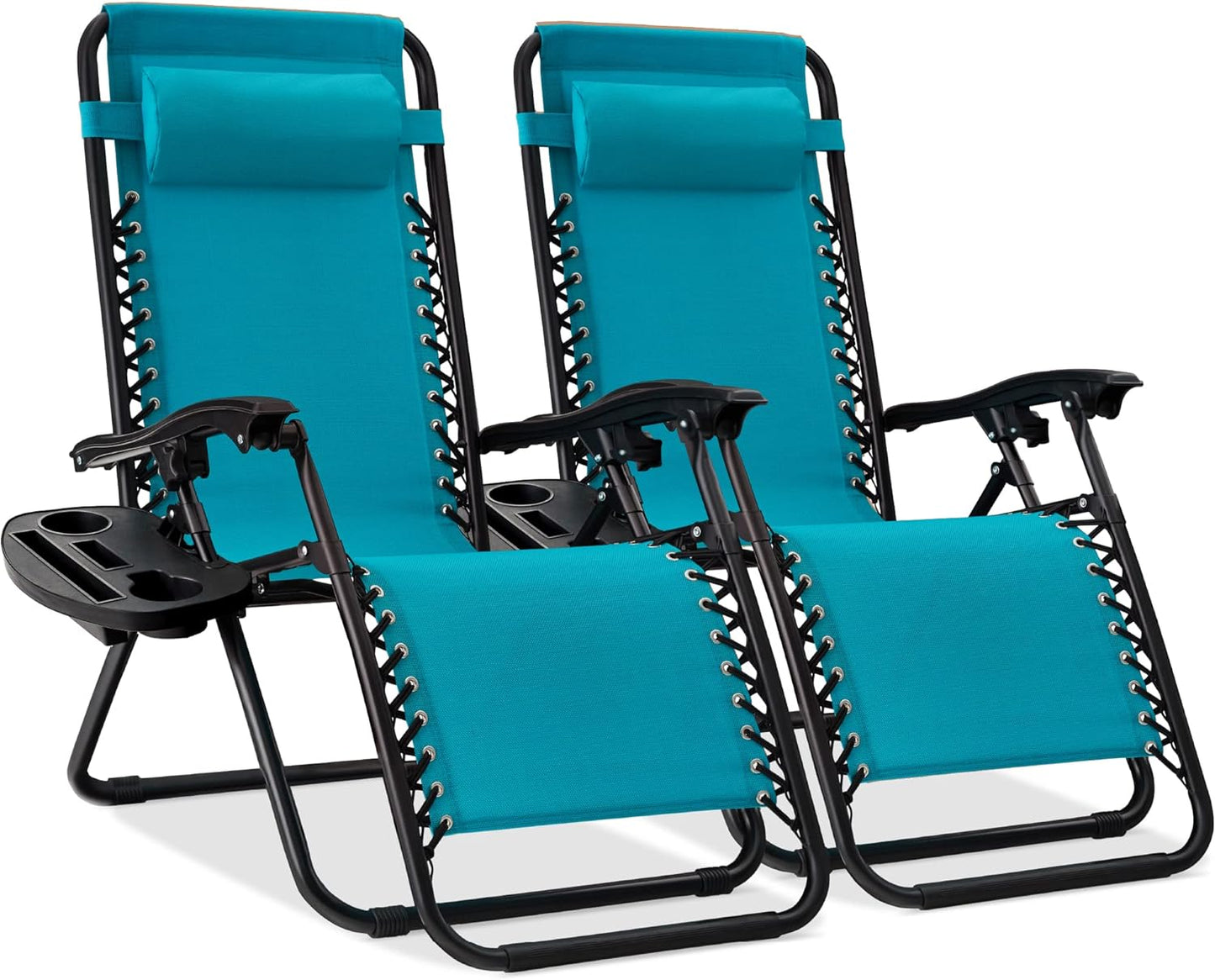 Adjustable Steel Mesh Zero Gravity Lounge Chair Recliners Set