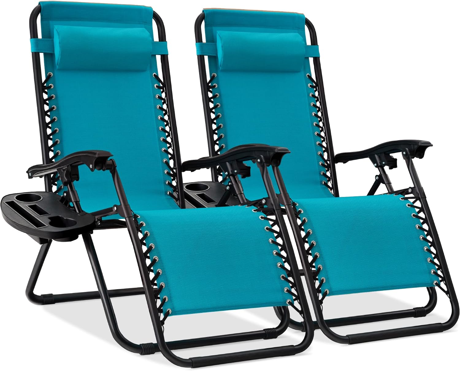 Adjustable Steel Mesh Zero Gravity Lounge Chair Recliners Set