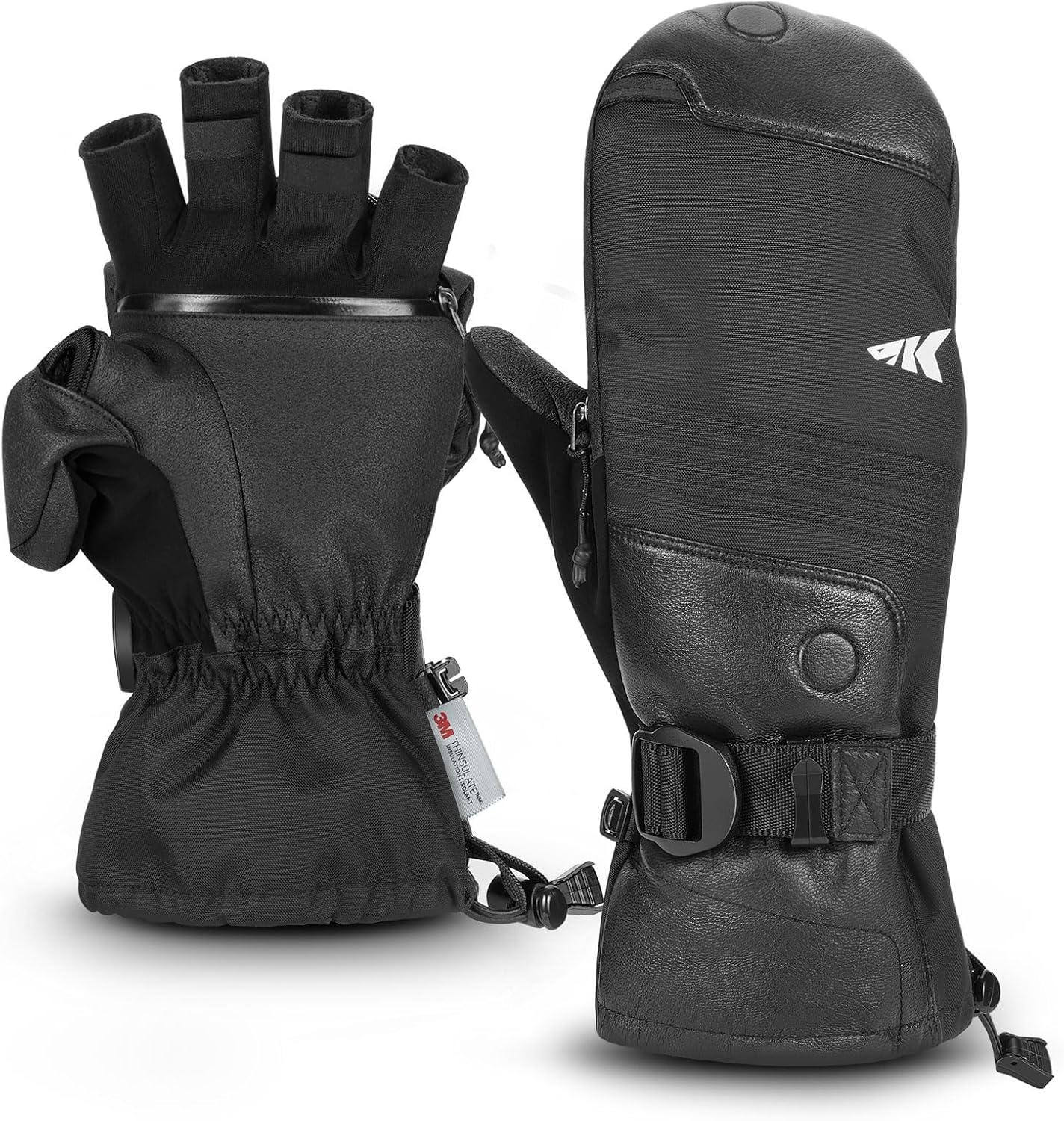 KastKing ThermoGrip Mittens for Ice Fishing and Skiing