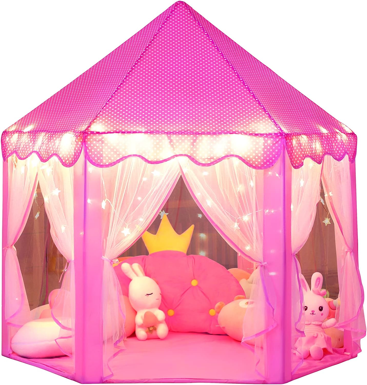 Magical Princess Castle Play Tent with Star Lights