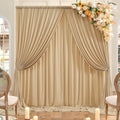 20ft x 10ft Wrinkle Free Beige Backdrop Curtains for Parties