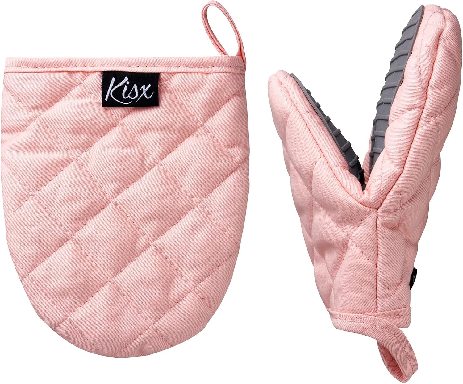 Kisx Pink Silicone Mini Oven Mitts - Heat Resistant Duo