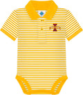 Creative Knitwear baby bodysuit in striped polo design