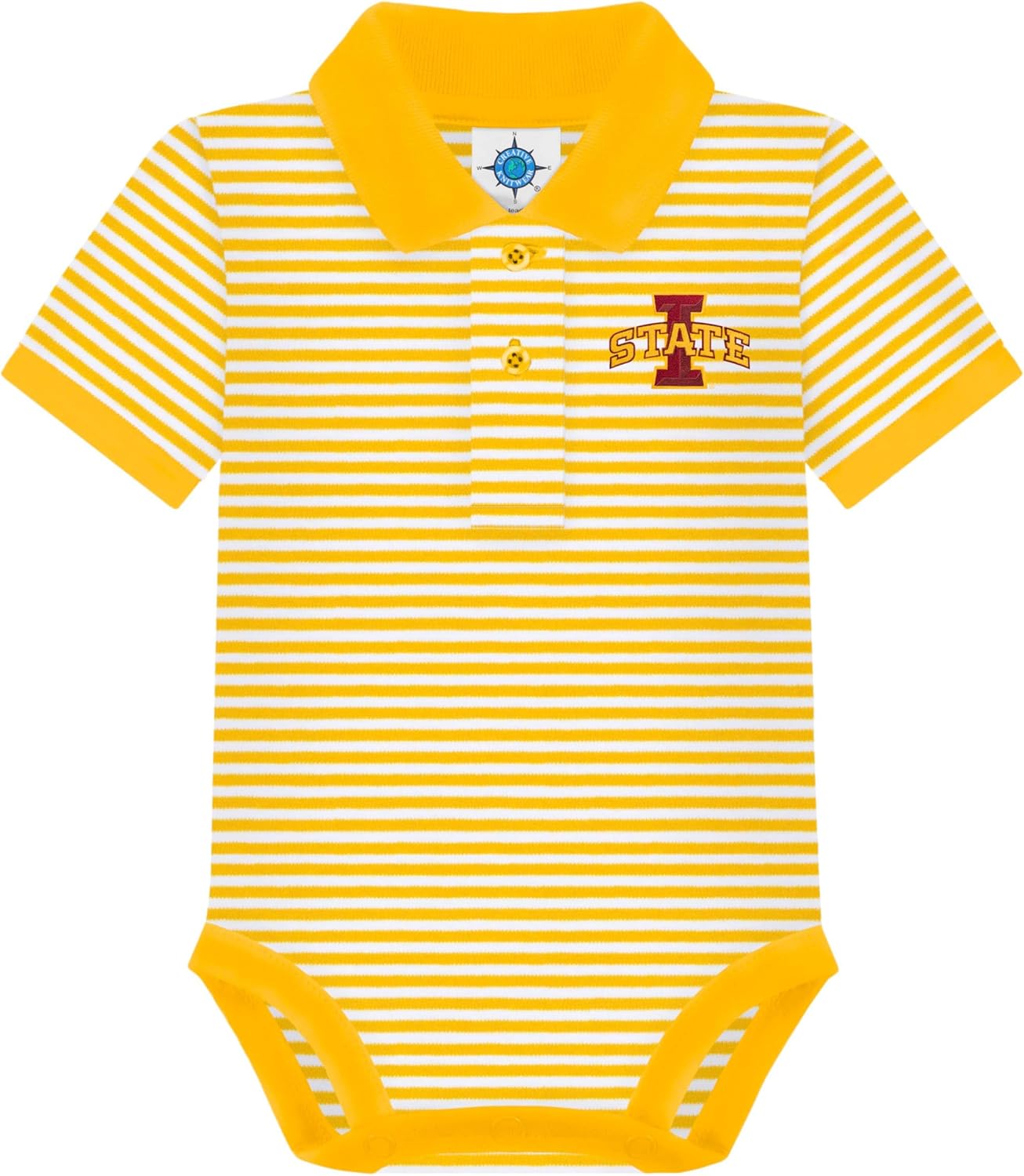 Creative Knitwear College Baby Striped Polo Bodysuit for Infants