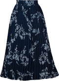 GOOBGS Women's Classic A-Line Midi Skirt with Pleating