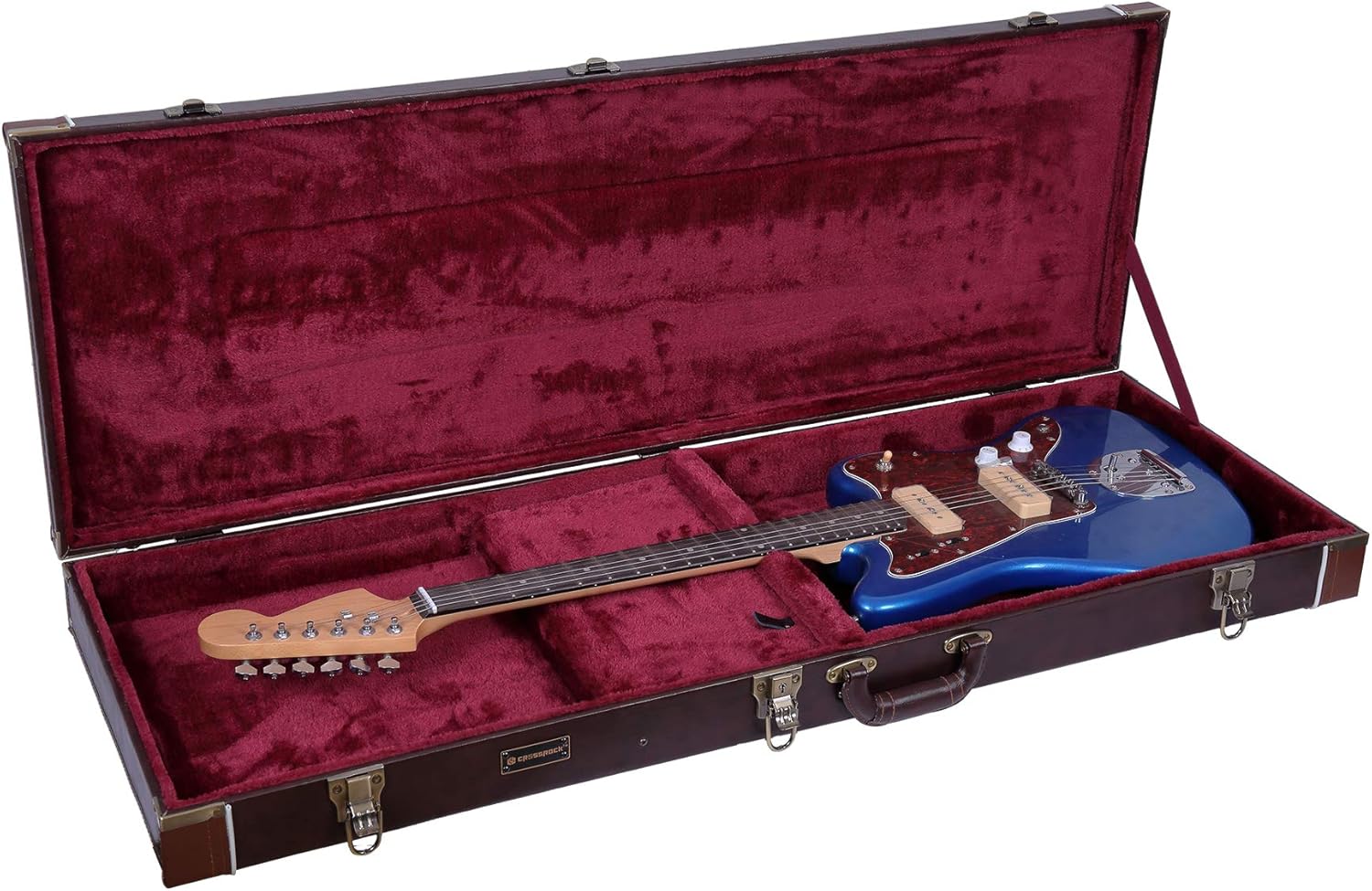 Crossrock Hardshell Wood Case for Jazzmaster/Jaguar Guitars
