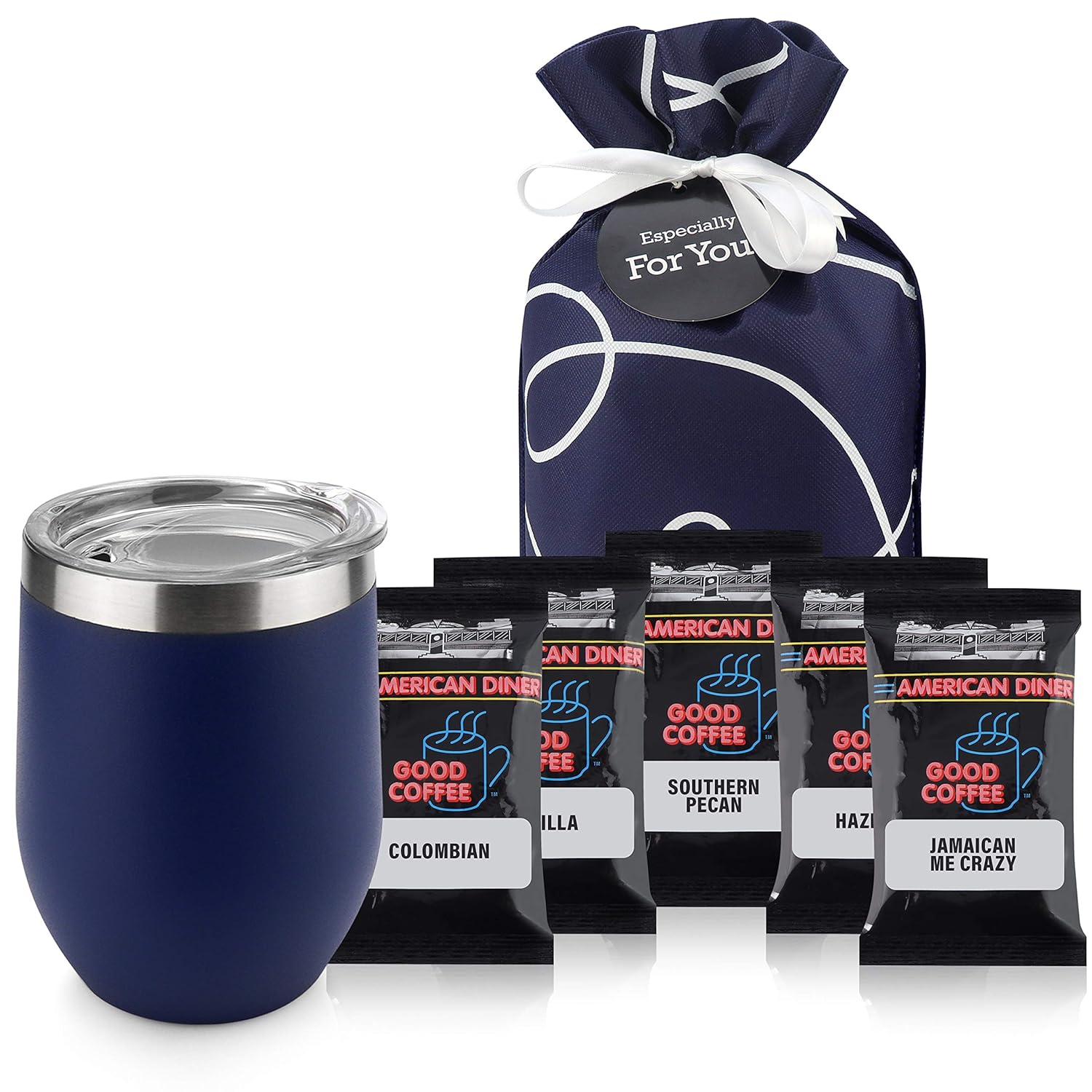 Coffee Lovers Gifts Basket with Insulated Cup and Coffee Samplers