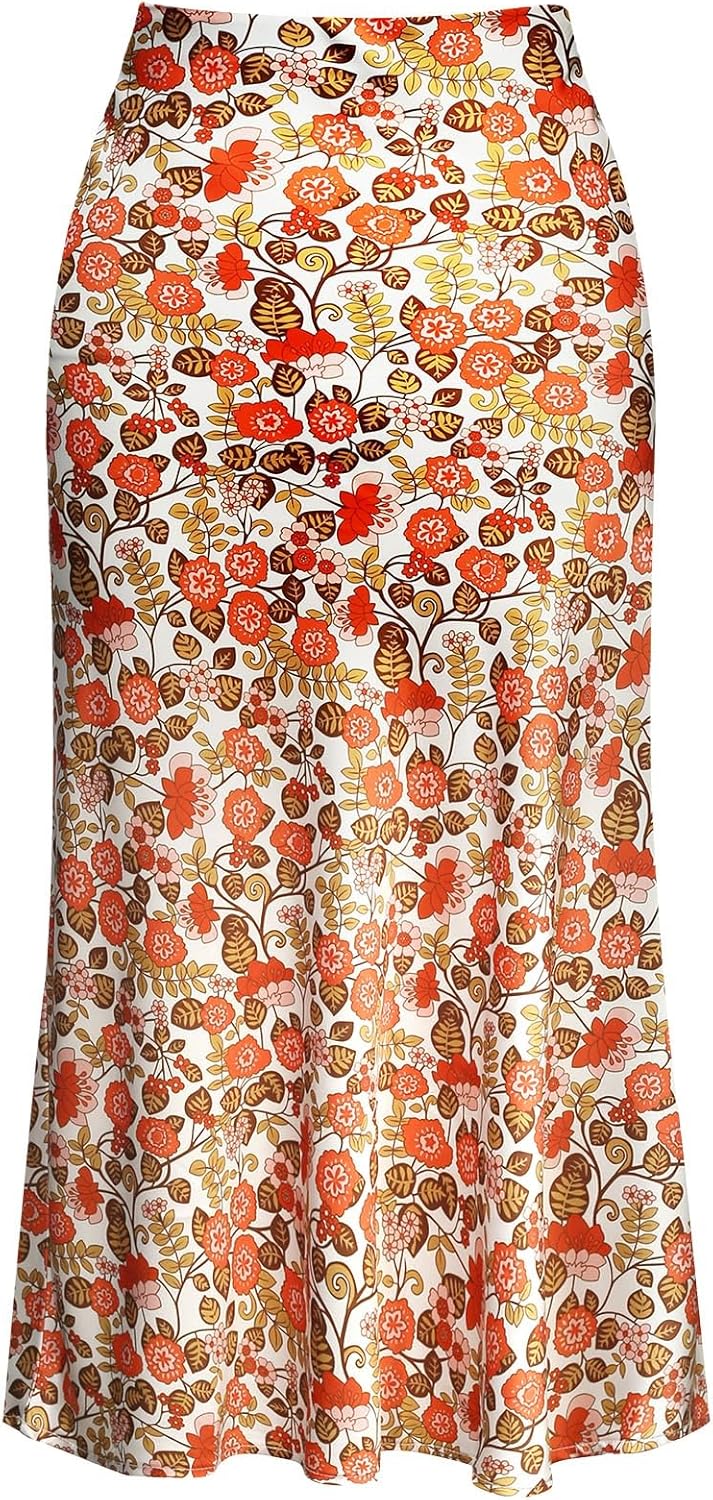 Keasmto Leopard Skirt for Women - Elegant Midi Length Style