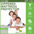 Zippered Cali King Mattress Protector (11-13 in Depth) - Waterproof