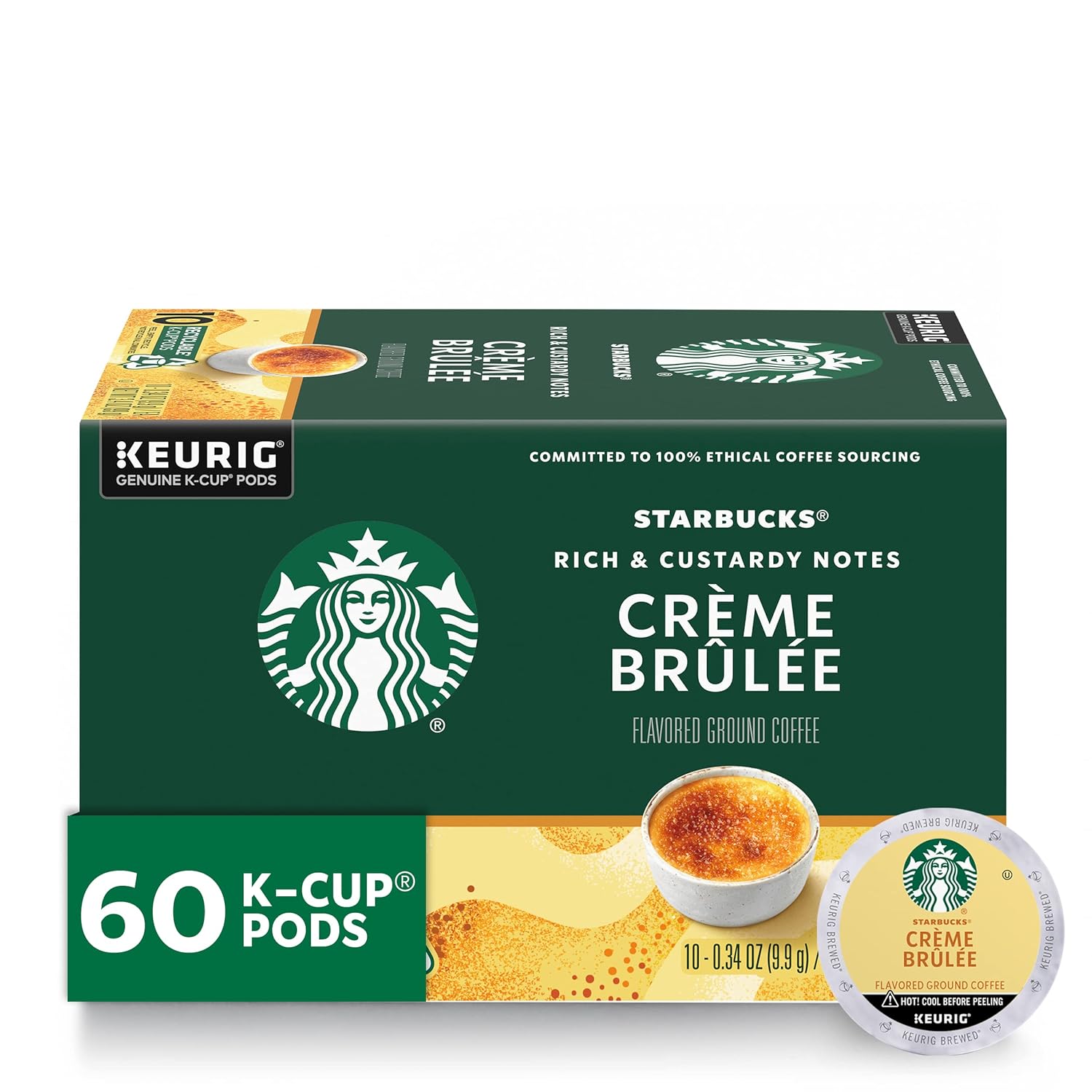 Starbucks K-Cup Coffee Pods, Creme Brulee Flavor, 60 Pods