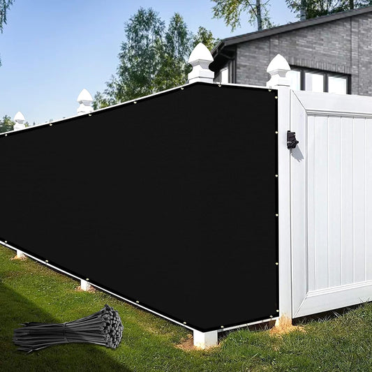 Custom Black Fence Privacy Screen - Heavy Duty & Wind-Resistant! KOOL KOI SHADE