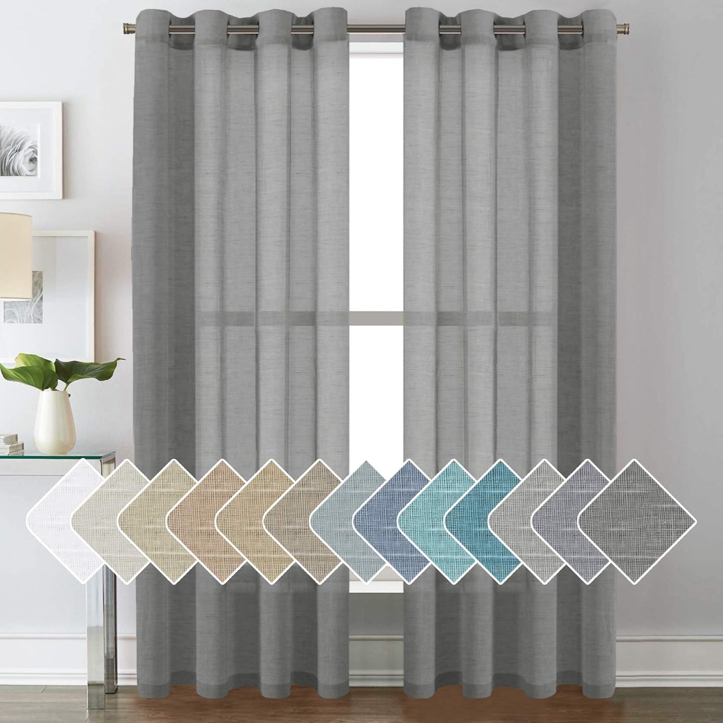H.VERSAILTEX Linen Curtains for Living Room and Bedroom Decor