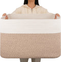 108L Extra Large Blanket Basket 25x16x16 - Sturdy Cotton Rope Storage