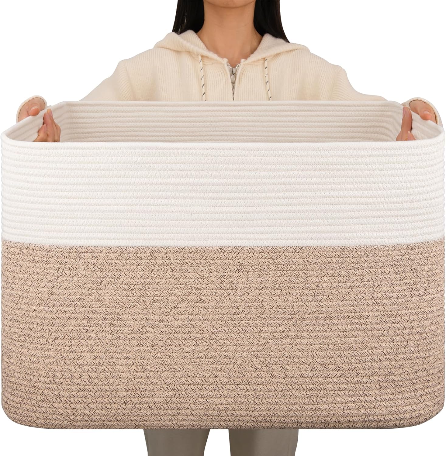 108L Extra Large Blanket Basket for Living Room Storage