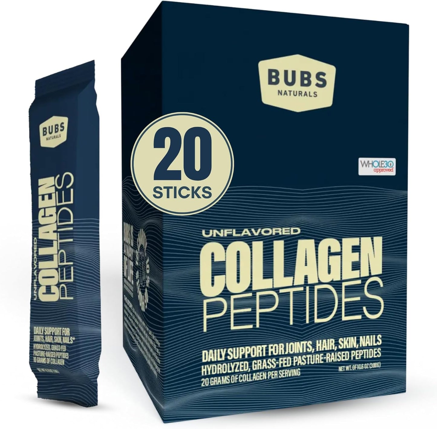 BUBS Naturals Unflavored Collagen Peptides for Joints & Skin
