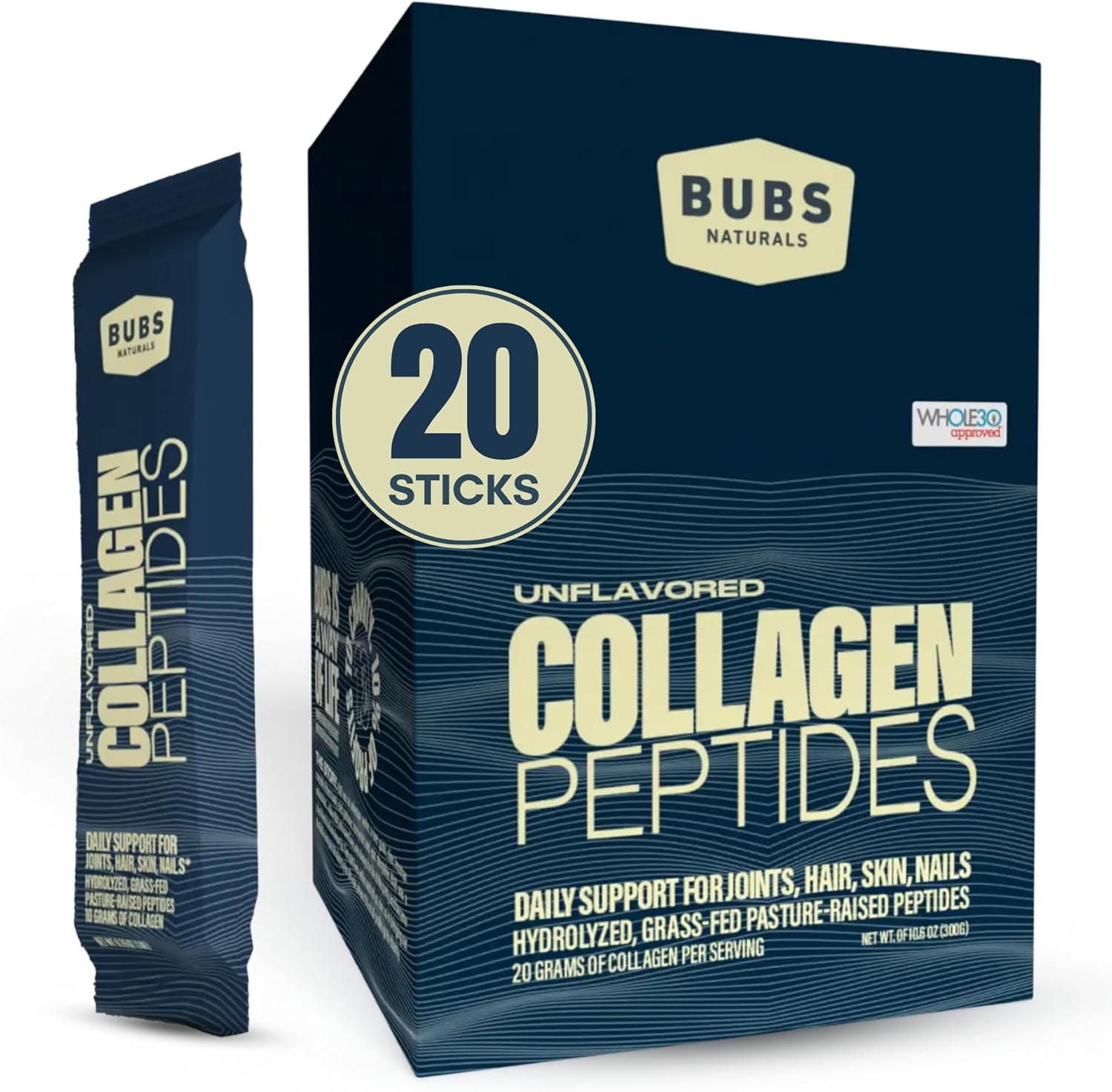 BUBS Naturals Unflavored Collagen Peptides for Joints & Skin