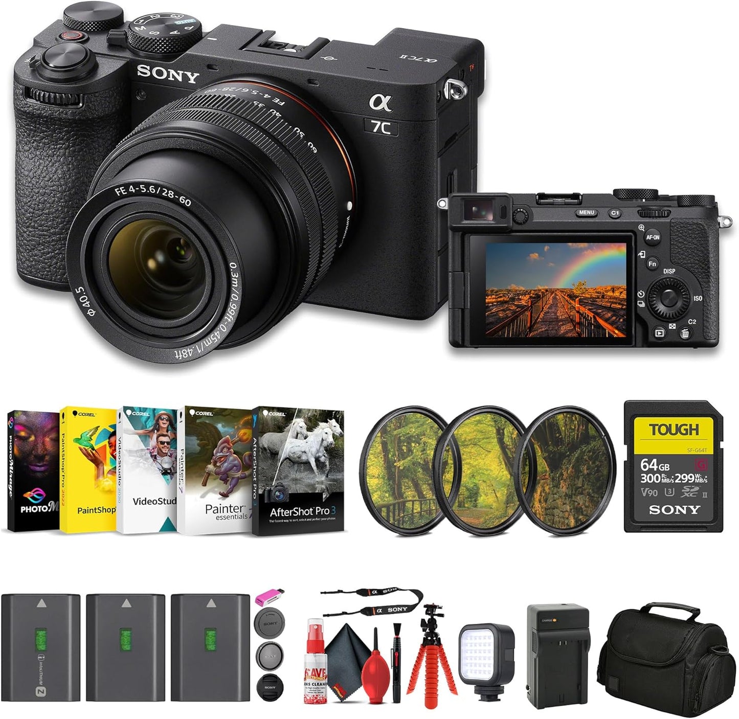Sony a7C II Mirrorless Camera Bundle with 28-60mm Lens and More