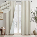 DANCURTON 78 Inch Long Linen Blackout Curtains for Home Decor