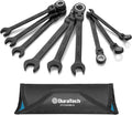 9-Piece Metric Flex-Head Ratcheting Wrench Set 8-17mm - Black
