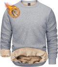 Men's Crewneck Sherpa Lined Sweatshirt - Warm Heavyweight Pullover