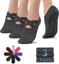 Non Slip Yoga Socks for Women with Cushion Grip - 3 Pairs