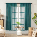 Teal Curtains for Bedroom 63 in Length 2 Panels - Light Filtering