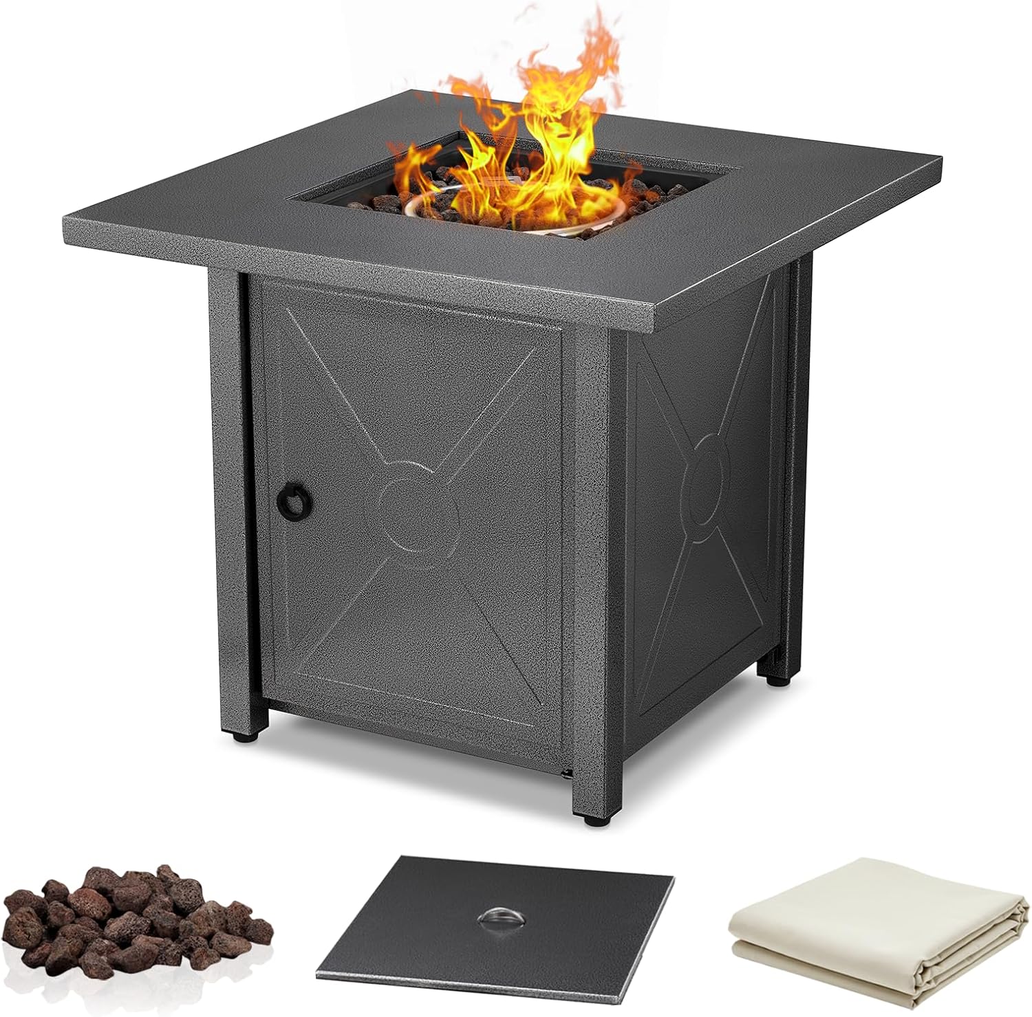 28 in Propane Fire Pit Table for Outdoor Heating and Dining