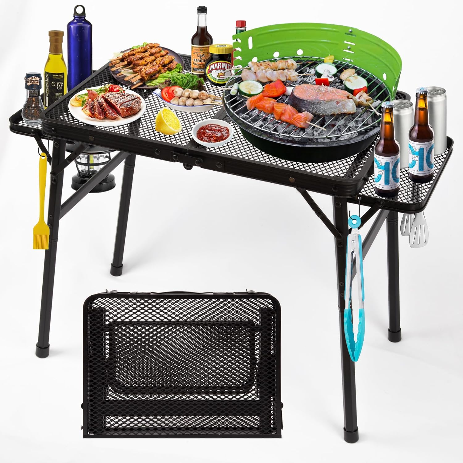 2.5 FT Picnic Table with Wing Panels for Outdoor Activities