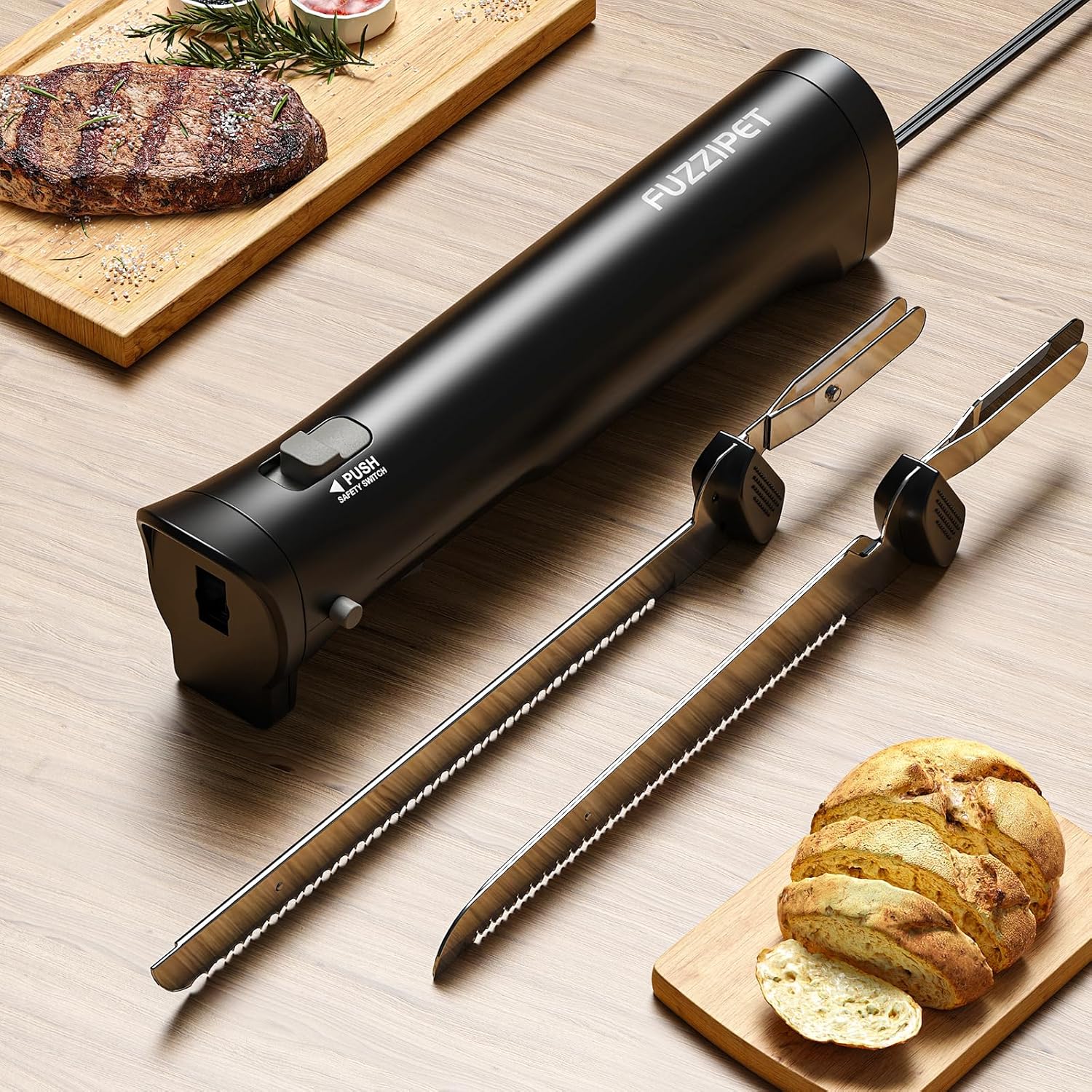 Electric Knife for Meat Slicing and Bread Cutting with Blades