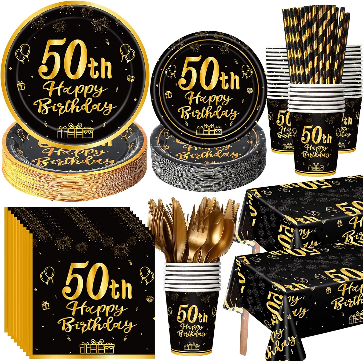 452 Pcs 50th Birthday Party Decorations Set for Memorable Events