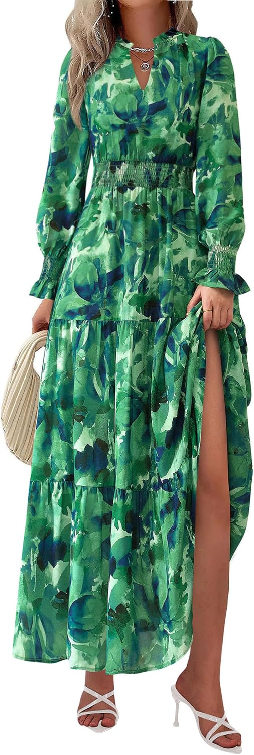 PRETTYGARDEN Women's Floral Maxi Dress for Fall Events and More